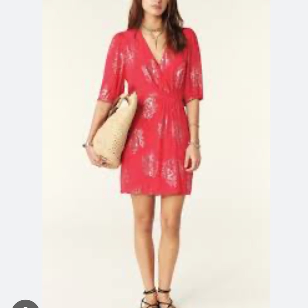 Ba&Sh Anita mini dress in strawberry pink, size US 2